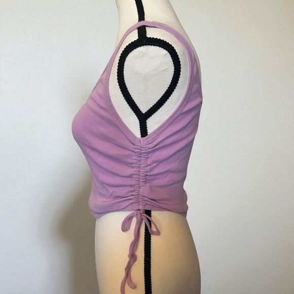 PACSUN PLAYBOY Women's Lavender Crop Tank Top with Side Ties Size Medium - Picture 2 of 6
